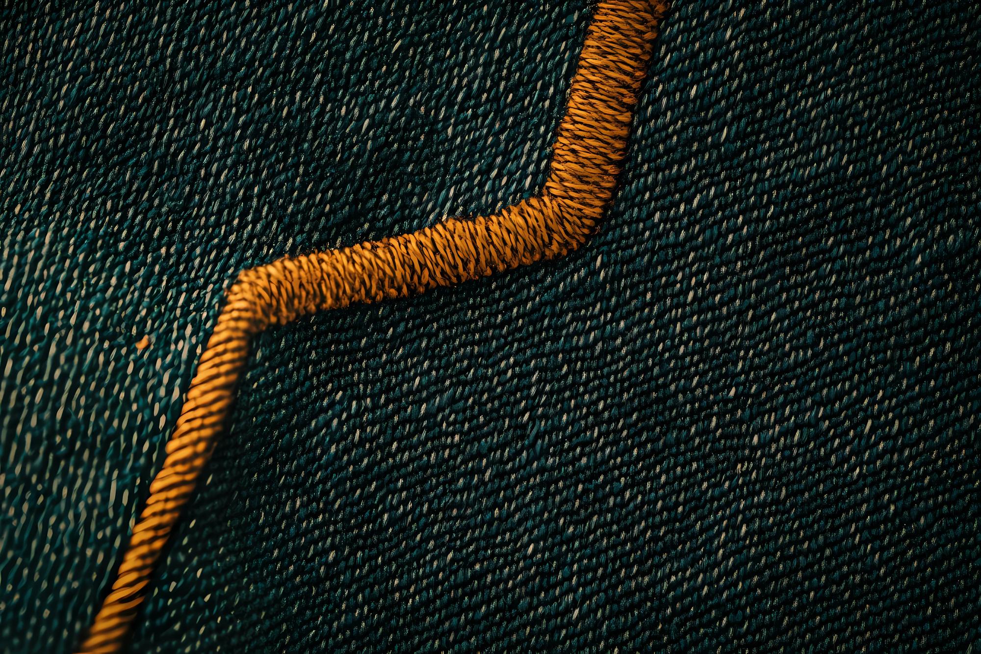 Detalus dygsnis ant tamsaus audinio